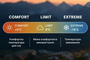 Що означають Comfort, Limit та Extreme на спальному мішку? фото